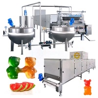 Línea de maquinaria automática pequeña de alta velocidad para hacer dulces de gelatina, máquina de caída de dulces duros, máquina de goma de oso