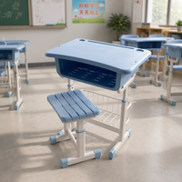 Ensemble de bureaux et chaises en plastique ABS pour élèves du primaire et du secondaire, réglables, vente en gros