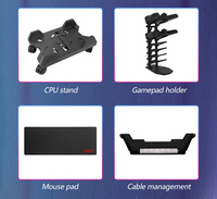 Bureau de jeu en forme de Z, table d'ordinateur au design unique avec structure stable, poste de travail élégant pour les gamers et les configurations de streaming