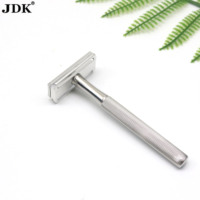 Rasoir de sécurité à double tranchant en aluminium CNC, manche en acier inoxydable 304, peigne fermé, poignée moletée, rasoir pour rasage humide, homme, barbier