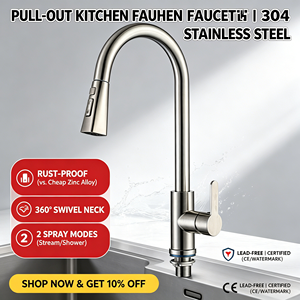 Grifo de Cocina de Acero Inoxidable 304, <span class=keywords><strong>4</strong></span> Modos de Rociado, Alemán, Giratorio 360 Grados, Flexible y Extraíble - Product Image 5