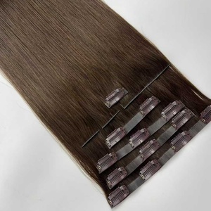 Extensions de cheveux naturels en gros, sans couture, en PU, 100 % cheveux humains vierges, extensions à clipser, extensions de cheveux Remy - Product Image 5