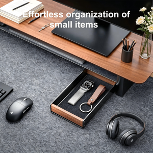 Organisateur de <span class=keywords><strong>bureau</strong></span> en bois personnalisé avec tiroir pour la maison et le <span class=keywords><strong>bureau</strong></span>, <span class=keywords><strong>plateau</strong></span> organisateur en noyer pour clés, stylos, montres - Product Image 2