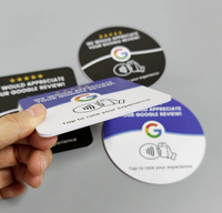Plaque NFC en acrylique pour avis Google, avec fonction de tapotement pour noter, support NFC NTAG215 imprimé sur mesure avec fonction de sauvegarde par code QR