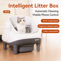 Bac à litière automatique intelligent pour chat avec application, nettoyage automatique, contrôle des odeurs, faible bruit, pour usage domestique