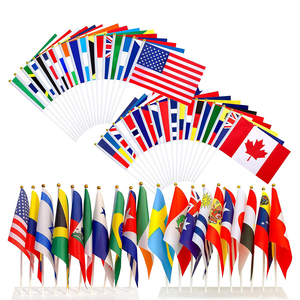 Миниатюрные национальные флаги, портативные пластиковые флагштоки, прочные экологически чистые яркие цвета, прямоугольные флаги с гладкой поверхностью - Product Image 2