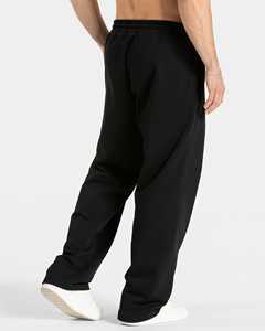 Celana Jogger kaki lurus uniseks kustom kualitas tinggi untuk pria 100% katun kasual hitam French Terry celana olahraga kaki lebar - Product Image 3