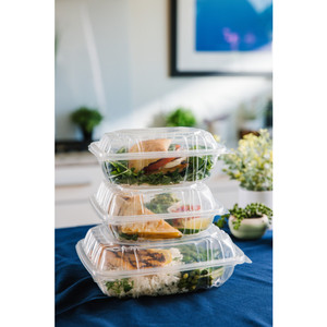 8 ''3 kompartemen mengambil makanan kemasan kotak makan siang Mfpp Clamshell wadah makanan sekali pakai untuk makanan panas - Product Image 3