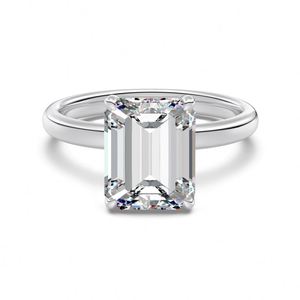 Bague de Fiançailles et de Promesse pour Femme Dylam, Style Classique, Bijoux Fins, Argent 925 de Qualité Supérieure, Zircon Cubique 5A Rectangulaire 4.0ct - Product Image 1