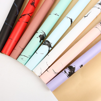 Papier d'emballage pour bouquet de fleurs en marbre couleur or double face de luxe, imperméable, pour emballage floral, emballage cadeau, fournitures pour fleuristes