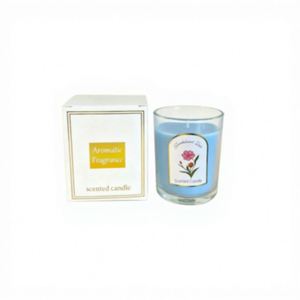 Bougie aromatique parfumée à la lavande dans un bocal en verre transparent coloré en forme de tasse, étiquette florale, cire de soja naturelle, boîte cadeau, décoration d'intérieur - Product Image 5