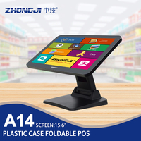 A14 Caisse enregistreuse tactile pliable 15,6 pouces pour hôtels, commerces et marchés (Windows/Android)