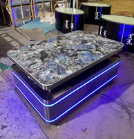Meubles de discothèque modernes, table de bar à miroir infini 3D de luxe, table basse à LED avec changement de couleur RVB pour salon VIP