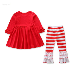 bebé ropa de excelente calidad verde rojo <span class=keywords><strong>chica</strong></span> traje de camisa de manga larga de otoño e invierno falda - Product Image 2