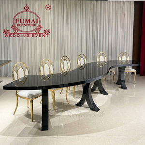 Large Modern Hotel Dining Wedding Hall Gold Stainless Steel <b>Round</b> <b>Table</b> for Events Parties Outdoor Use - Product Image 2