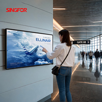 Pantalla Táctil Capacitiva de 32 Pulgadas a Precio de Fábrica, Pantalla Publicitaria Delgada de 28 mm para Kiosco de Orientación en Aeropuertos, Vidrio Templado