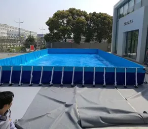 Retangular de metal portátil quadro encerado piscina de água para parque aquático