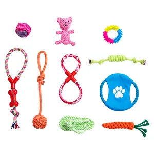 10 Buah Mainan Hewan Piaraan Anti Gigit Mainan Anjing Bull Dog Molar Knot Tali Perlengkapan Anjing Mainan Anjing