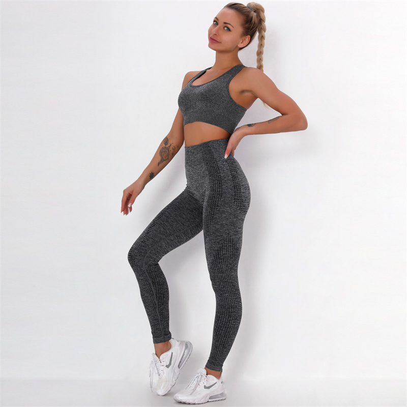 Fashion Modern Breathable Workout Clothing Women Active Wear Yoga Set 7 colors