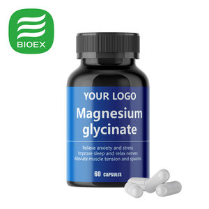 Magnesiumglycinat Nahrungsergänzungsmittel Kapseln 60 Vegane Kapseln zur Verbesserung des Schlafs und Stressabbau - Product Image 1