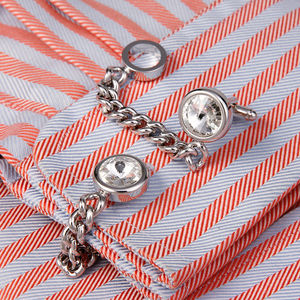 Men's <b>Cufflinks</b> Hot-selling High-quality Light Luxury Crystal-encrusted Gold and Silver Chain <b>Shirt</b> <b>Cufflinks</b> Wholesale - Product Image 4