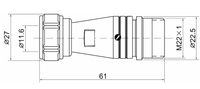 PG20F-3K 3/8 Mental Flexible Pipe Butting Typ Buchse K Wasserdichter Stecker 2-14 Pin Rund flansch Kabelst ecker Aviation