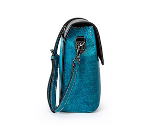 Bolsa Transversal Vintage em Couro Genuíno com Estampa em Relevo, Bolsa de Ombro Retro Feita à Mão em Couro Bovino Envelhecido, Bolsa Clássica para Mulheres - Product Image 3