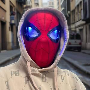 Máscara de Cosplay de Spider-Man Cyberpunk con Ojos Móviles, Ajustable, para Niños/Adultos, Unisex, de Poliéster - Product Image 6