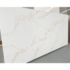 Giá bán buôn vàng tĩnh mạch calcatta đá Quarts tấm Thiết kế thời trang đá cẩm thạch thạch anh bảng tường tủ bếp bàn - Product Image 1