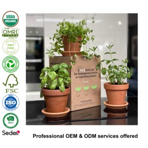 Kit <span class=keywords><strong>de</strong></span> coffret cadeau miniature personnalisé pour jardin d'herbes <span class=keywords><strong>en</strong></span> <span class=keywords><strong>terre</strong></span> cuite Petit <span class=keywords><strong>pot</strong></span> <span class=keywords><strong>de</strong></span> fleurs pour pépinière d'extérieur ou <span class=keywords><strong>de</strong></span> maison Cultivez vos propres herbes - Product Image 2