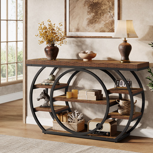 Table <span class=keywords><strong>console</strong></span> Tribesigns de 47 pouces, table d'entrée industrielle à 5 niveaux avec structure en métal, table étroite pour canapé, tables d'appoint derrière le canapé - Product Image 1