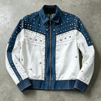 Veste de moto streetwear d'hiver pour homme OEM, 100% toile de coton, coupe-vent 480 g/m², fermeture éclair sur le devant, capuche, décoration en cristaux