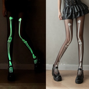Calze Scheletro Fluorescenti all'Ingrosso, Costumi di Halloween, Collant Trasparenti <span class=keywords><strong>in</strong></span> Nylon per Donne - Product Image 2