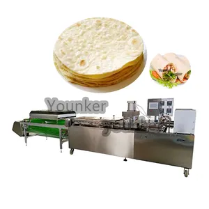 Industrial Fully Automatic Mexican Flour Corn Tortilla Roti Chapati 40 Cm Wrap Making Baking Machine
