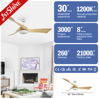 Ventilador de Techo 1stshine con Aspas de Madera Maciza, Control Remoto, Diseño Moderno, Hogar Inteligente, Eficiente, Garantía de Calidad, con Luz LED