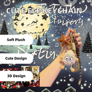 <span class=keywords><strong>Kawaii</strong></span>-Porte-clés elfe en peluche doux, porte-clés, sac à dos, pendentif à breloque, accessoires pompon pour femmes, elfe mignon à la mode - Product Image 3