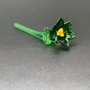 Sculpture de fleur en verre violet faite à la main, art contemporain, décoration de table, salon - Product Image 2