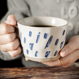 Ins Nordic Hand Painted Coarse Pottery <b>Mugs</b> Simple Breakfast <b>Ceramic</b> Coffee Water Cups - Product Image 3