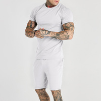 Vente en gros Nouvel arrivage Personnalisé 100% Polyester Tshirt Blanc Décontracté Costumes Marque Privée T-shirt Shorts 2 Pièces Ensemble Hommes Shorts Ensembles