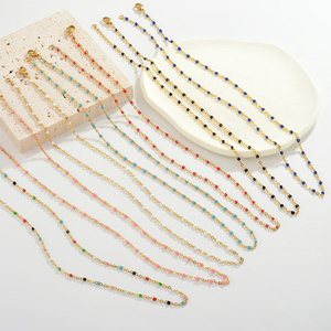 Collana in Acciaio Inossidabile Bohémien con Smalto Colorato ad Alta Fedeltà, Catena Base per Accessori Impilabili, Collana Smaltata di Tendenza per Feste - Product Image 2