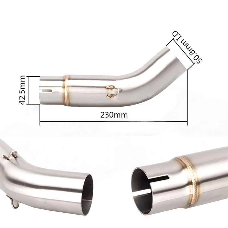 For Suzuki GSX-S750 GSR750 BK750 Motorcycle Exhaust Muffler Tips Mid Link Pipe