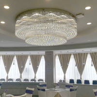 Plafonnier en cristal chromé contemporain de Zhongshan, de bonne qualité, grand plafonnier rond de luxe pour hall d'hôtel