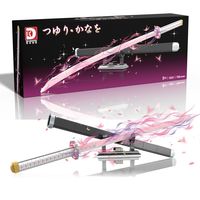 DK1523 Modelo Decorativo de Katana Samurai, 706 Piezas con Funda, Soporte de Exhibición, Juego de Bloques de Construcción Coleccionables para Escritorio, Ensamblaje DIY