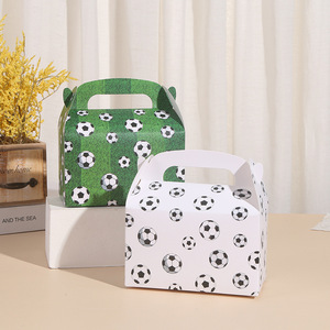 Boîte à friandises pour fête, boîte d'emballage en papier pour produits de boulangerie, boîte d'emballage pour desserts à thème football - Product Image 1