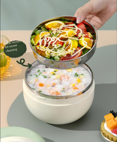 Boîte à lunch bento en acier inoxydable 304 en forme de pomme, double couche, résistante à la chaleur, pour enfants, étudiants, repas scolaires