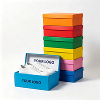Boîtes à chaussures télescopiques en carton ondulé personnalisées avec logo imprimé, pliables avec couvercle et base, emballage pour chaussures, baskets, talons, bottines