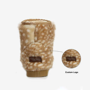 <span class=keywords><strong>Stivali</strong></span> Invernali <span class=keywords><strong>da</strong></span> Donna Personalizzati con Piattaforma, Pelliccia Sintetica Morbida, Stampa Renna Marrone, Produttori - Product Image 4