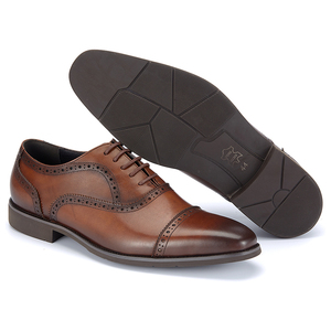 2024 <b>Brogues</b> Style Formal Business Oxford Shoes for <b>Men</b> Precision Stitch Genuine Leather Durable Waterproof Pointed for Office - Product Image 3