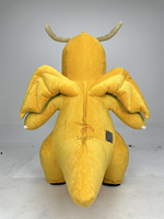 Costume de mascotte gonflable Dragonite, personnage de dessin animé japonais, dinosaure volant jaune en peluche