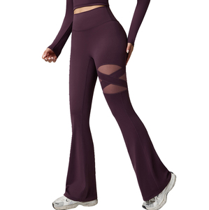 Leggings de yoga réversibles taille haute amincissants, légers, sans couture, effet ventre plat, en maille d'été, grandes tailles - Product Image 1